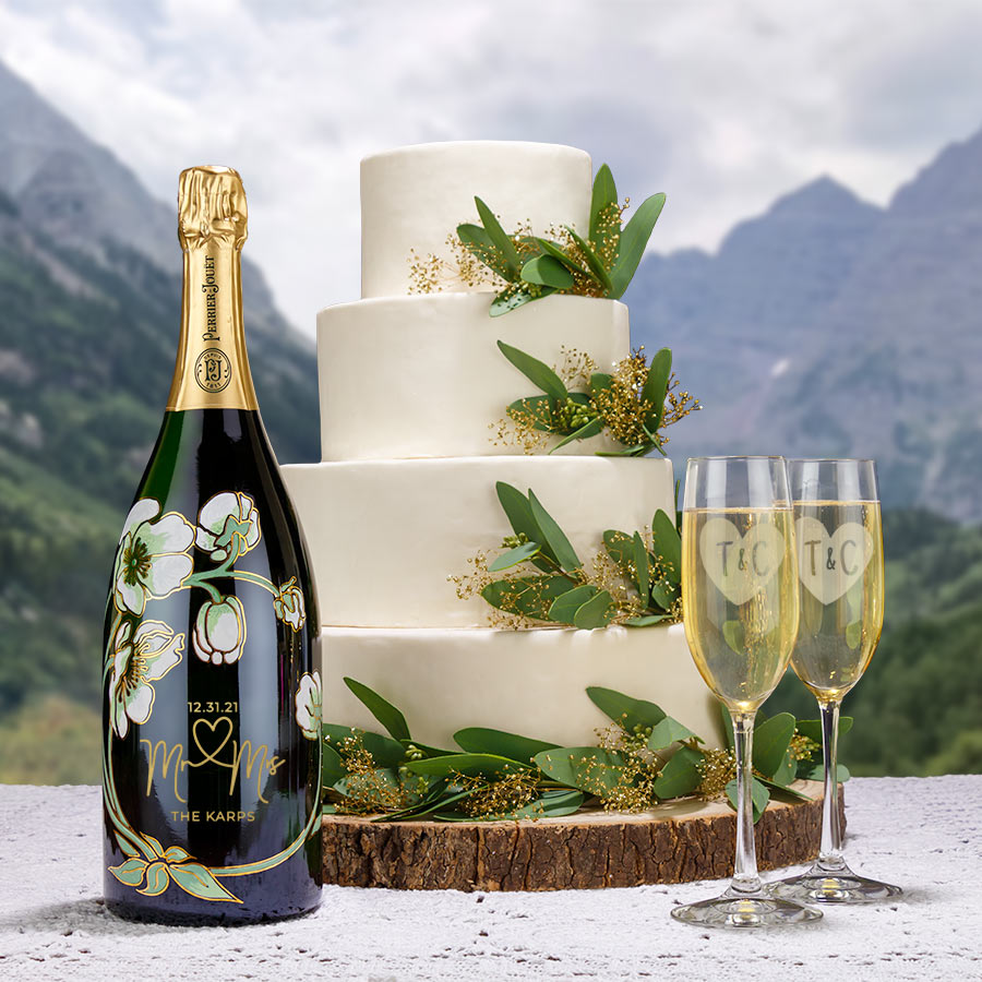Wedding & Engagement Personalized White Wine Glass